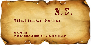 Mihalicska Dorina névjegykártya